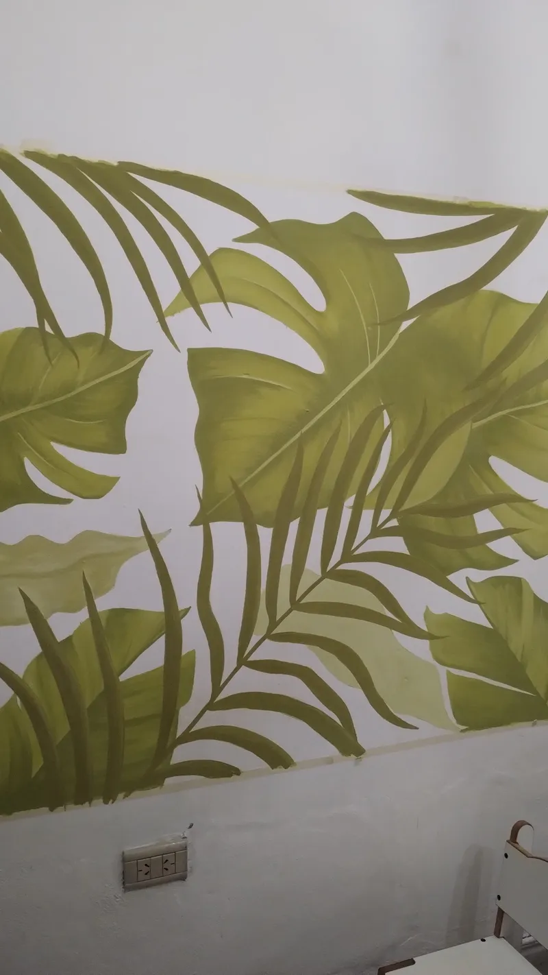 Detalle de las hojas de monstera